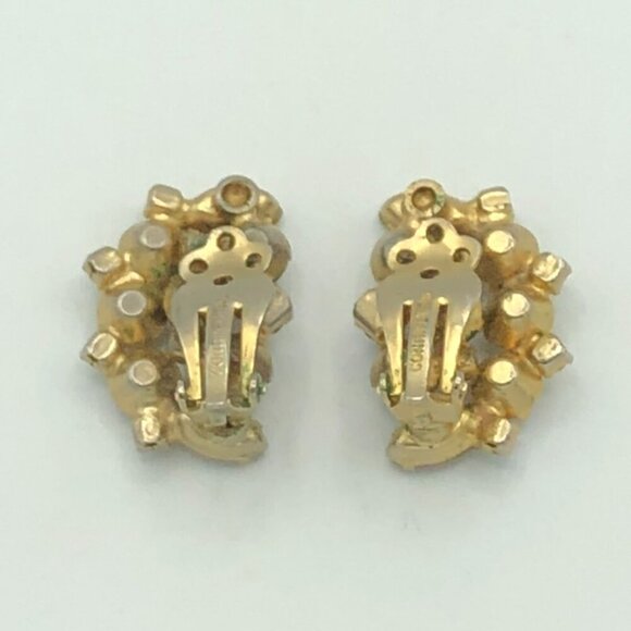 Vintage Moonstone Moon Shapped Clip On Earrings by Continental - Picture 7 of 11